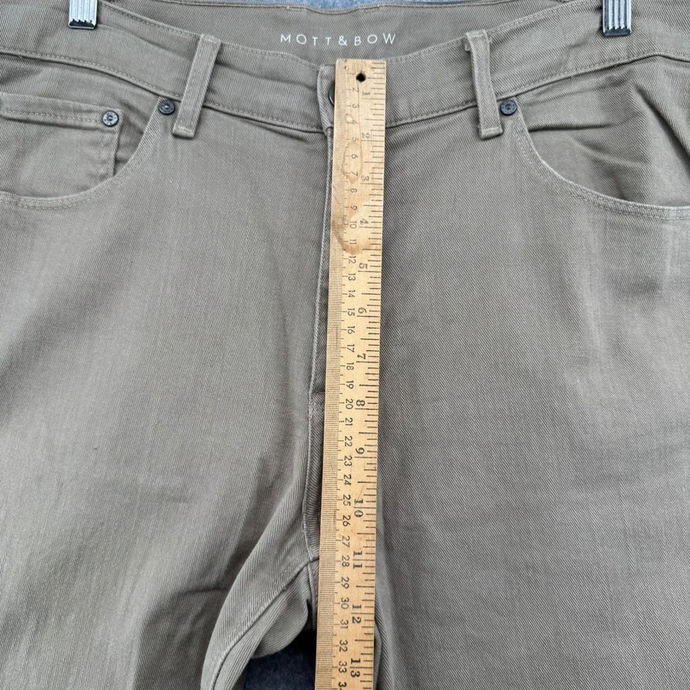 Mott & Bow Straight Leg Pants Mens 35x32 Khaki Tan Twill Cotton Five Pocket